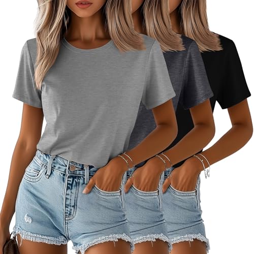 Nutssfiree Women's Summer Crewneck Top - Textured Business Casual Shirt, Basic Tee With Water Ripple Design