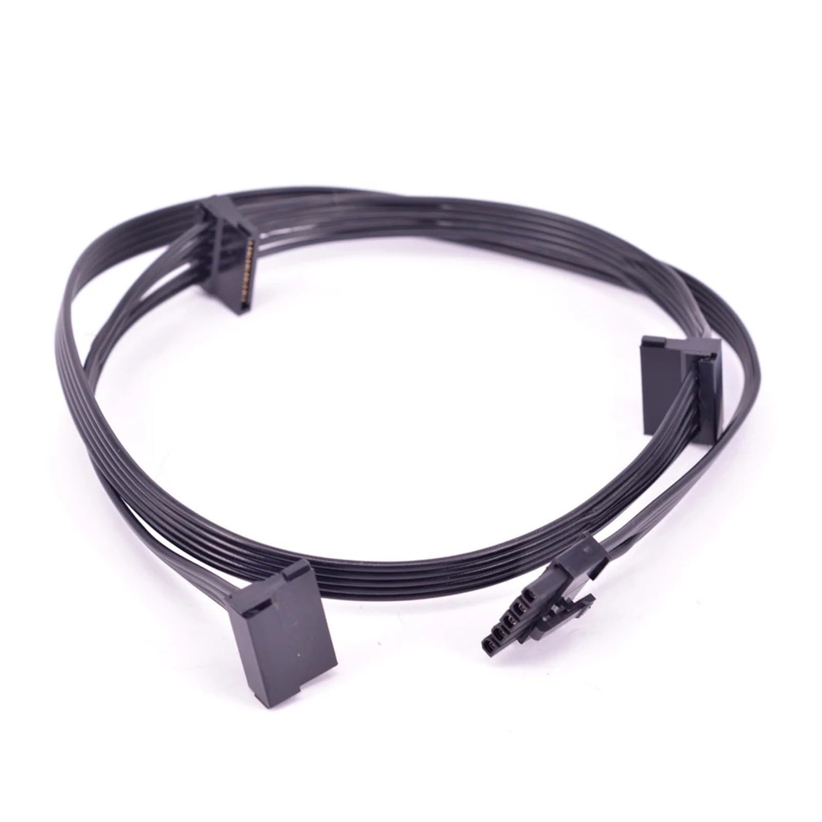 Generico Cavo di alimentazione SATA da 5 pin a 3 porte(3 SATA Right Angle)