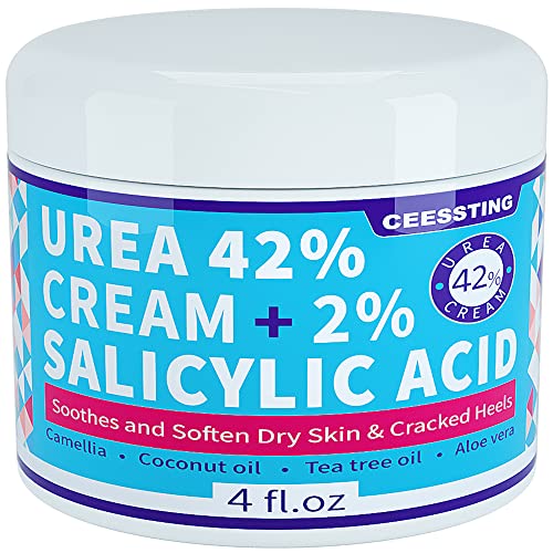ENVISHA Urea Creme 42 Prozent für Füße – 42% Urea-Fußcreme mit 2% Salicylsäure und Hyaluronsäure – für Füße, Hände, Fersen, Ellenbogen, Nägel und Knie