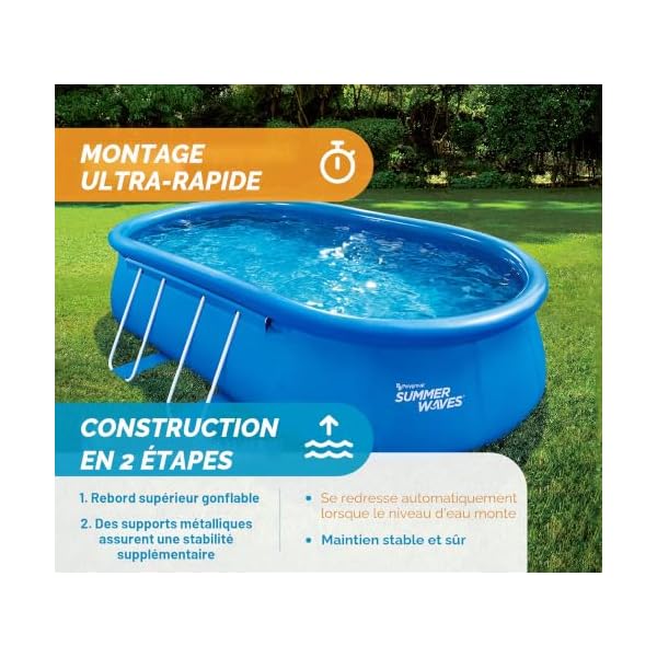 Summer Waves Quick Pool Kit complet piscine gonflable ovale Bleu 549 x 345 x 107 cm