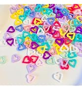 200Pcs Heart Nail Gems Mixed Color Resin Valentine's Nail Rhinestones Romantic Love Hearts Nail A...