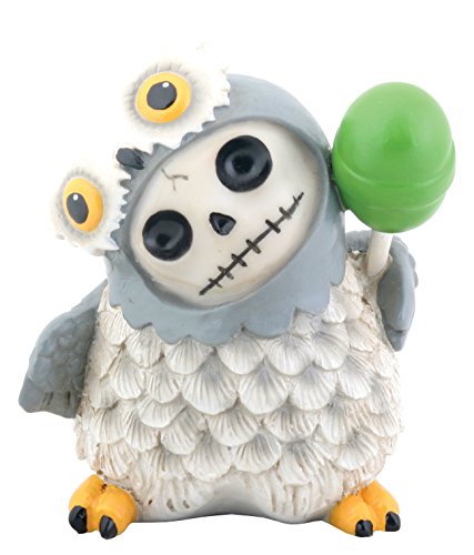 SUMMIT COLLECTION Furrybones Snow Hootie Signature Skeleton in Snow Owl Costume with Green Lollipop