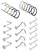 FIBO STEEL 24 Pcs 20G Stainless Steel Hoop Nose Rings Screw Stud Rings Piercing Jewelry Colored CZ Inlaid