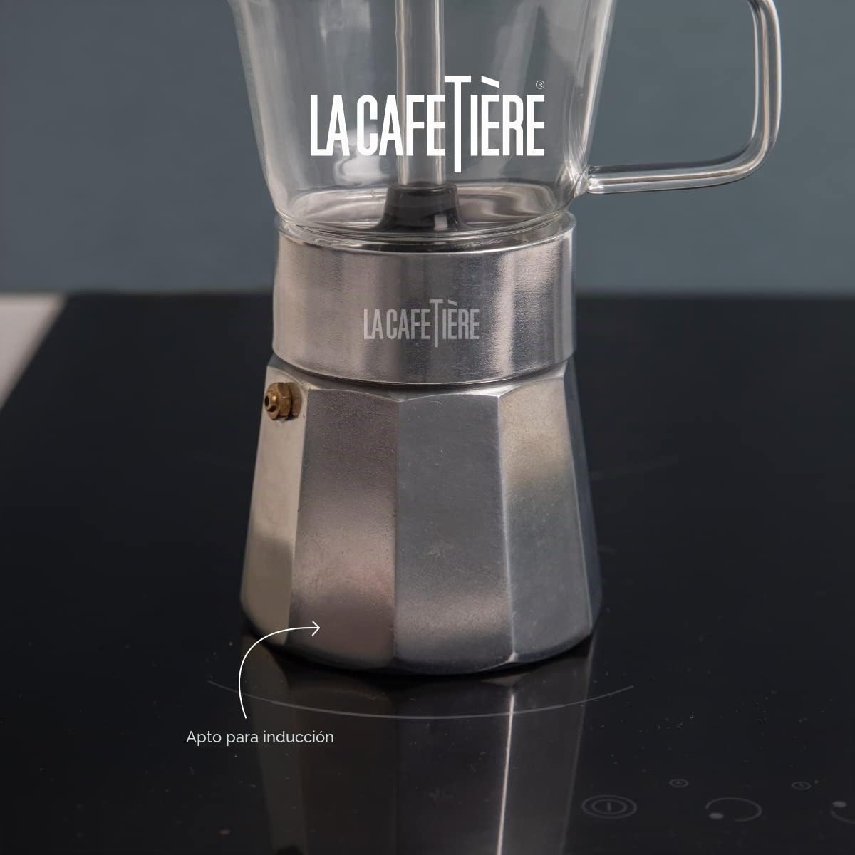 La Cafetière Cafetera Espresso de Cristal Verona, Cromada, 6 Tazas, Caja de Regalo