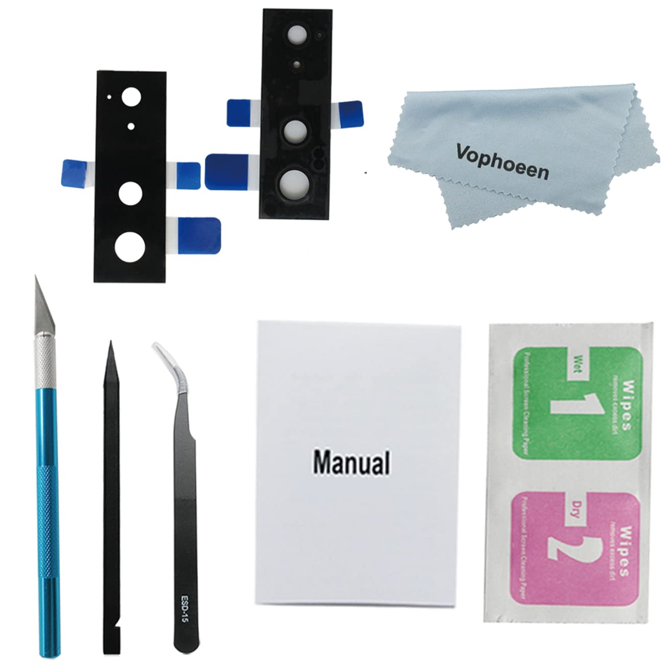 OEM Original Rear Camera Glass Lens Replacement for Google Pixel with Adhesive Preinstalled and Repair Tools Kit Set + Installation Manual for Pixel Glass Lens (for Pixel 6)