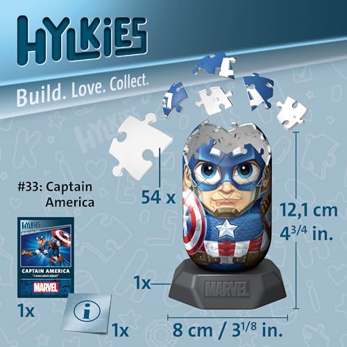 Ravensburger Puzzle 3d Hylkies Marvel Captain America 54 Pièces Plastique 12 X 8 Cm - vue 4