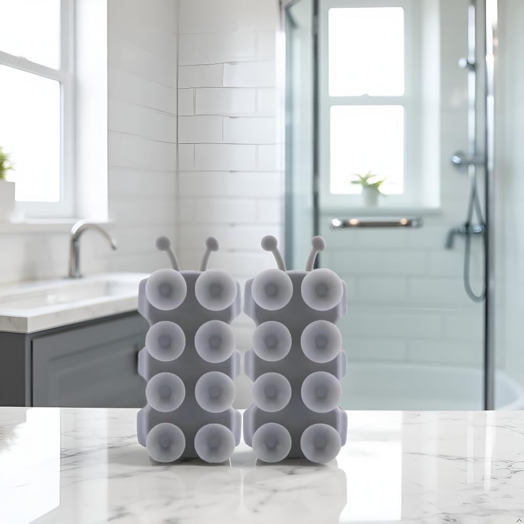 2PCS Silicone Shower Head Holder, Snail Shape Shower Head Suction Cup Holder, Relocatable Wall Shower Head Holder, Without Drilling Adhesive Mount Bracket, Strong Suction