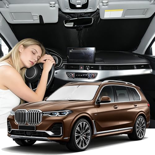 for BMW X7 2018-2025 2026 Windshield Sun Shade - 4 Layers Car Sunshades for Front Windows Shade...