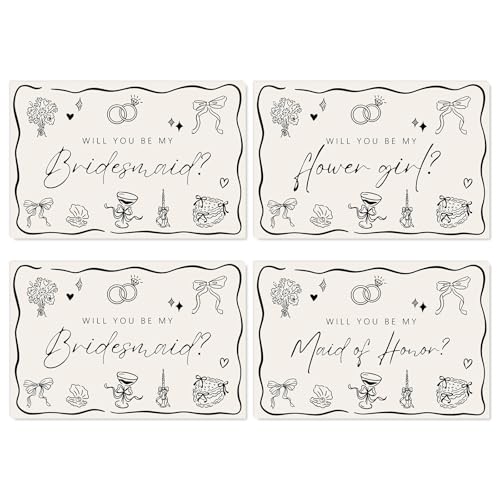 Whaline 12Pcs Bridesmaid Proposal Cards with Envelope...