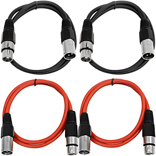 Câble XLR mâle vers femelle équilibré Seismic Audio Saxlx-2-4 pour un signal audio sans interférence