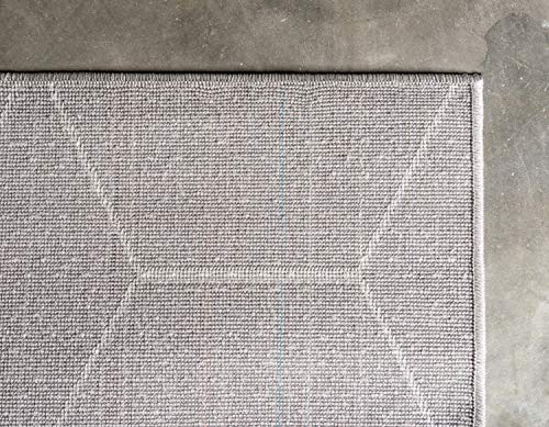 Unique Loom Trellis Frieze Collection Area Rug - Geometric (5' 1" X 8', Light Gray/ Ivory) #TOP6