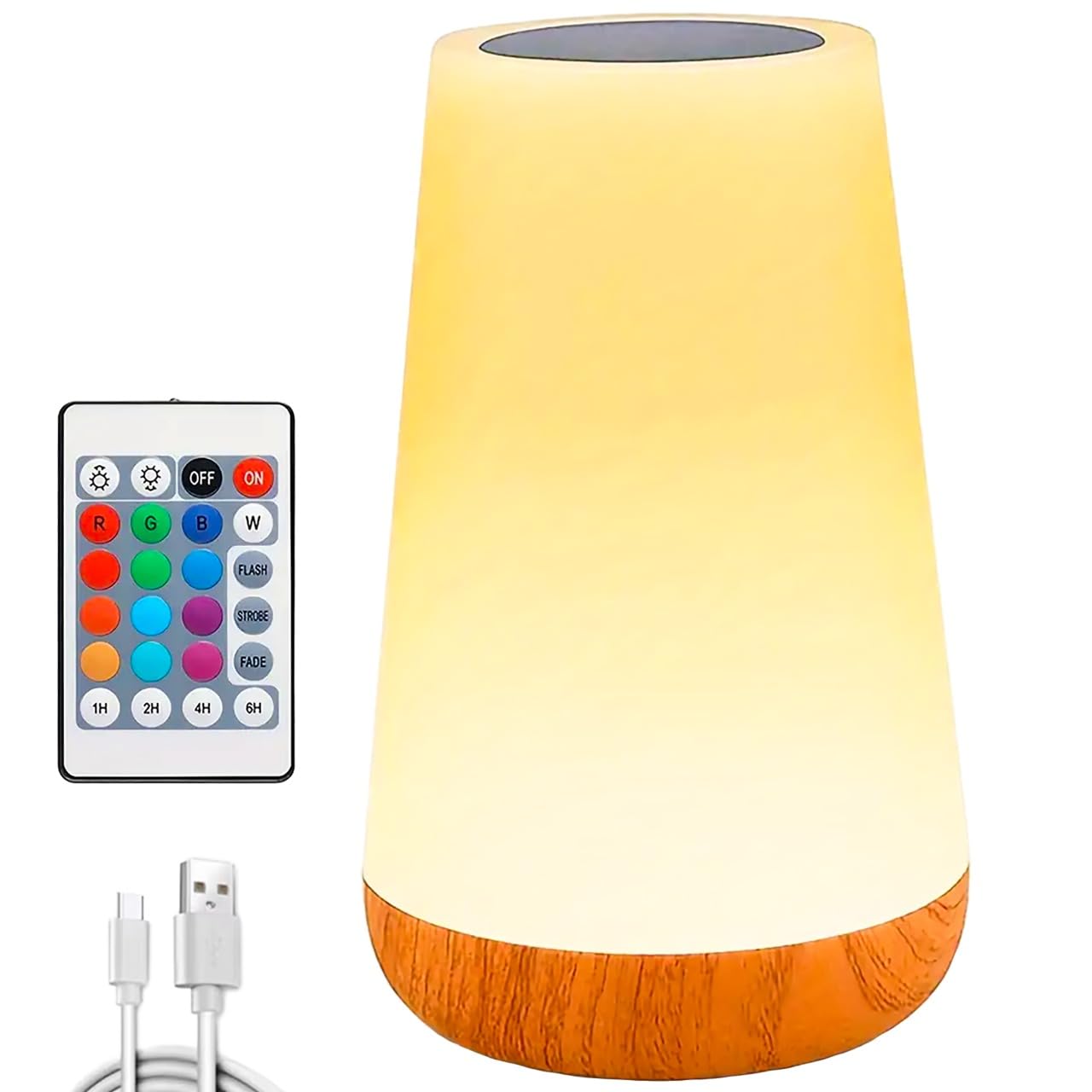 Bedside Light, LED Touch Night Lamp for Bedroom 13 RGB Colours with 5 Brightness 1800 mah Bedside Touch Lamp