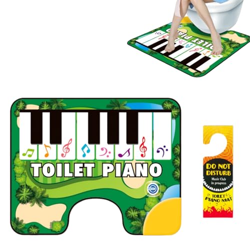 ZIMLFCB Toilet Piano Mat Funny Musical Floor Piano Keyboard for Bathroom 24x19 Inch Waterproof Anti-Slip Auto Power-Off Idea Piano Mat Floor Piano Toilet Piano