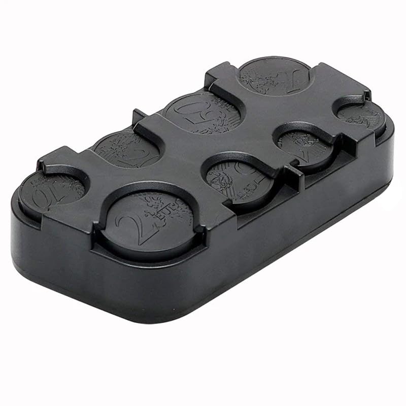 Estuche para monedas Euro, organizador plástico negro miniatura 2