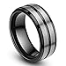 SOMEN TUNGSTEN Titanium Rings for Men 8mm Matte Black Engagement Wedding Band Comfort Fit Size (12.5)