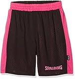 Spalding Jungen Essential Reversible Shorts, Mehrfarbig (Schwarz/Pink), 164