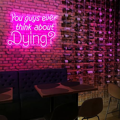 Image of Existential Neon Sign - Thought-Provoking Wall Decor, Pink Neon Light