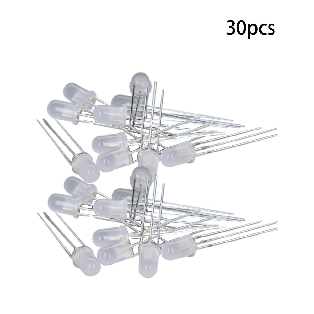 New Product Othmro 30pcs 5mm Red Green Misty Common Anode LED Diode Light Round 20mA Super Bright Bulb Lighting Lamp Electronic Components Light Emitting Diodes