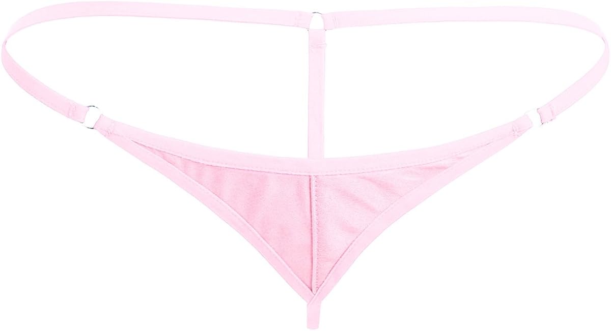 CHICTRY Women's Micro Gstring Thong Cheeky Bikini String Underwear Pink One Size