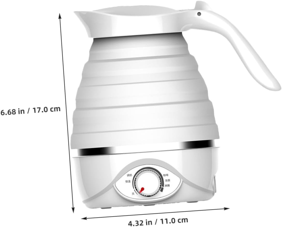 Silicone Folding Electric Kettle with Intelligent Temperature Control Stainless Steel Safe Material Detachable Cord for Home and Outdoor Camping Fast Boil US Plug Portable Compact