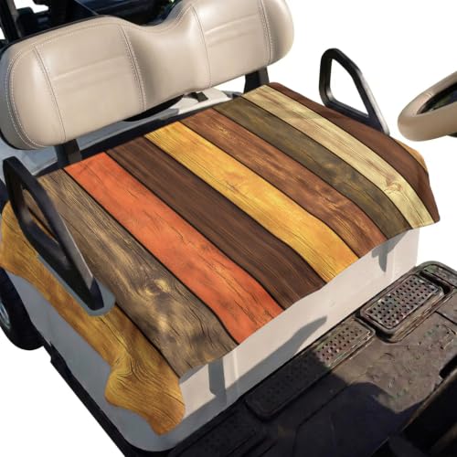 DecorLovee Farmhouse Orange Brown Golf Cart Seat Covers for 2/4-Seater,