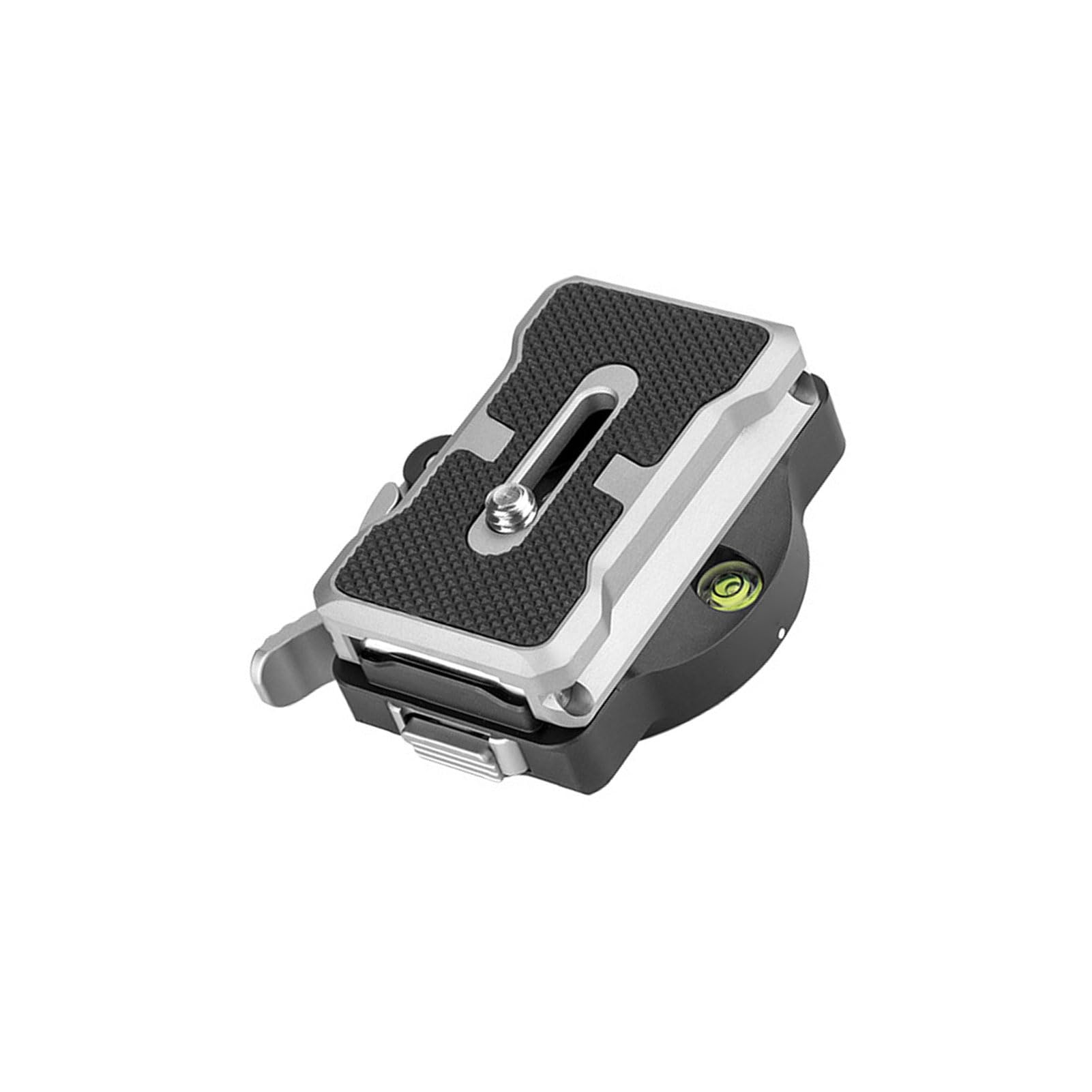 Jectse Piastra a Sgancio Rapido della Fotocamera, di Bloccaggio Automatico con Perno di Posizionamento per Scatti Verticali, Fori per Viti da 3/8 Pollici e Morsetti Standard Arca da 38 (BLACK)
