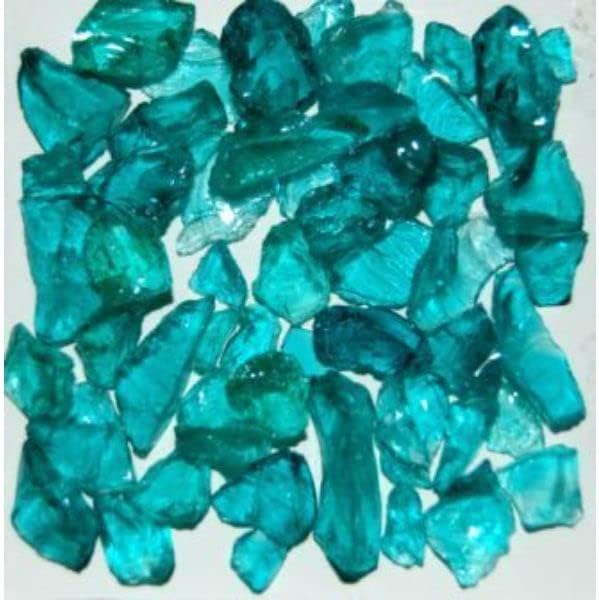 TTEALZZ1-5 Recycled Chunky Glass Teal - Size 1-0.13-0.25 in. - 5 lbs