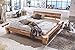 Produktbild Holzwerk Massivholzbett Palermo Doppelbett Bett Massiv Kernbuche Balkenbett Größen frei wählbar 140x200-200x200 (180x200)