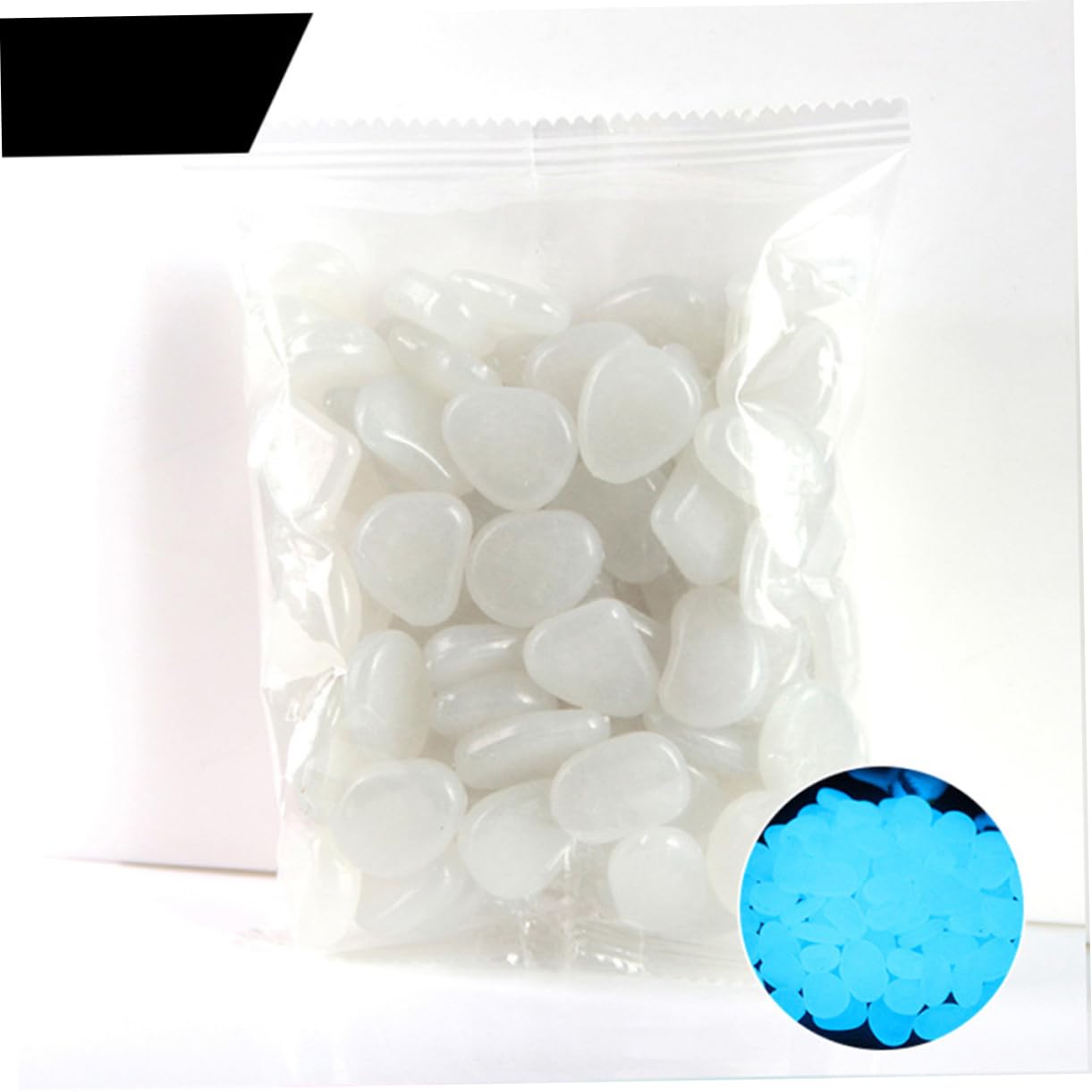 FUNOMOCYA 100pcs Luminous Pebble Stones Glow in The Dark Decor for Fish Tank Aquarium Garden Yard