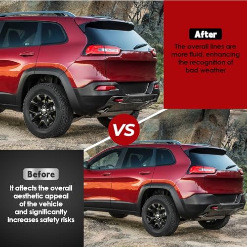 Image of Nakkaa Left Rear Bumper Reflector 68105145AC Compatible with Cherokee 2014 2015 2016 2017 2018 Driver Side