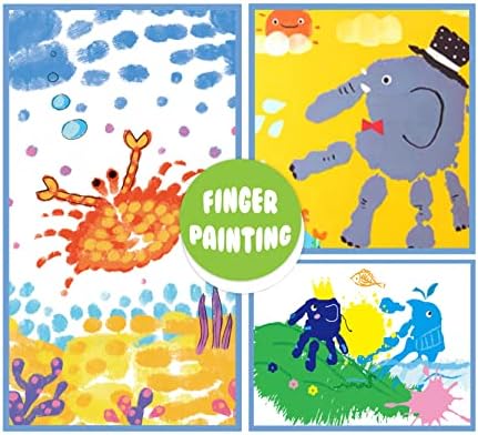 Washable Finger Paint Set 10 Colors Non Toxic Kids Poster Paint Set Safe Finger Art Painting Kits for Toddlers Kids Babies, 36ml/Tube