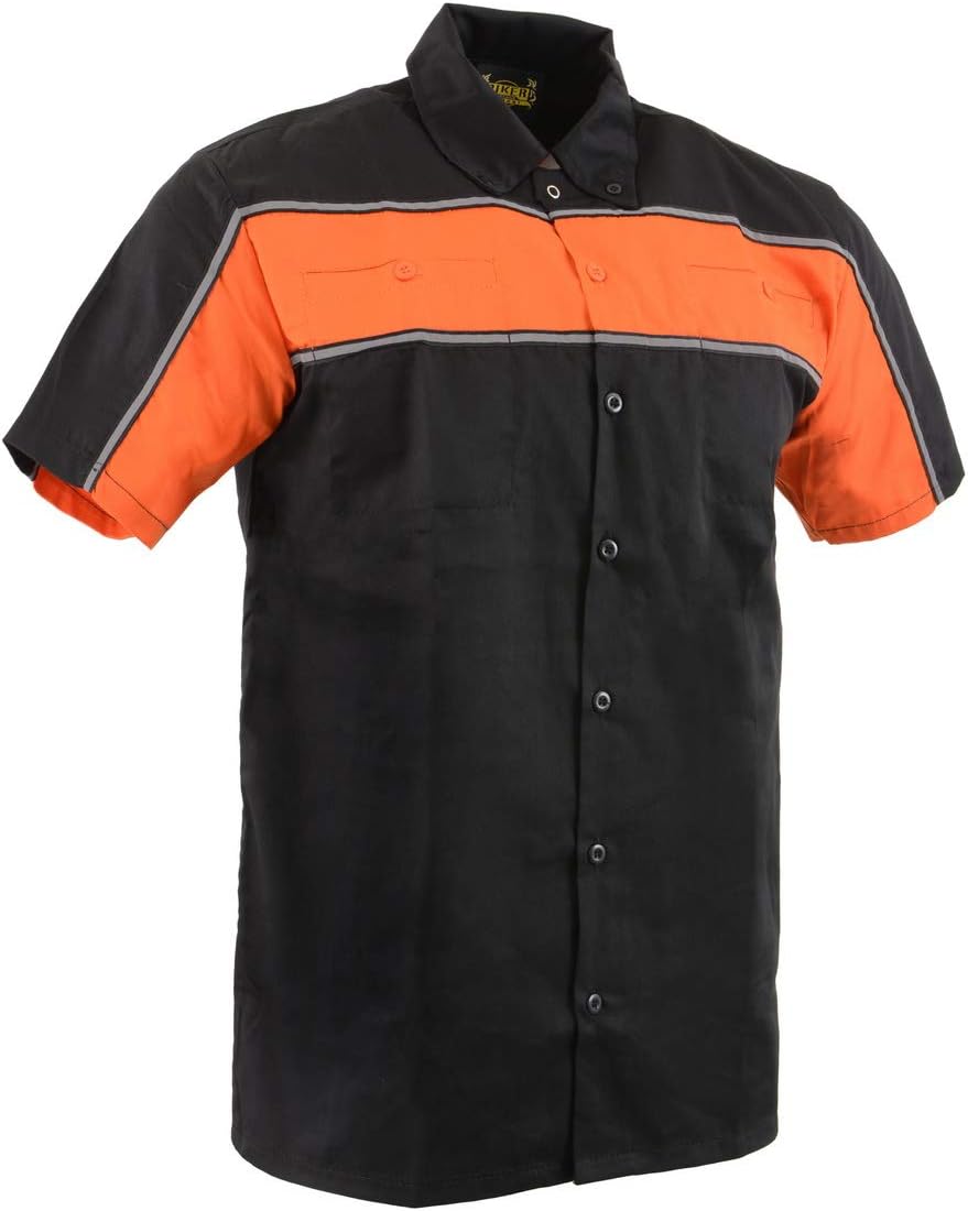 Milwaukee Leather Men’s Classic Button-Up Mechanic Durable Work Shirt - Short Sleeve Cotton Twill Garage Shirt - Image 4