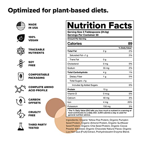 Complement Organic Vegan Unflavored + Chocolate Protein Bundle - 60 Servings #TOP4