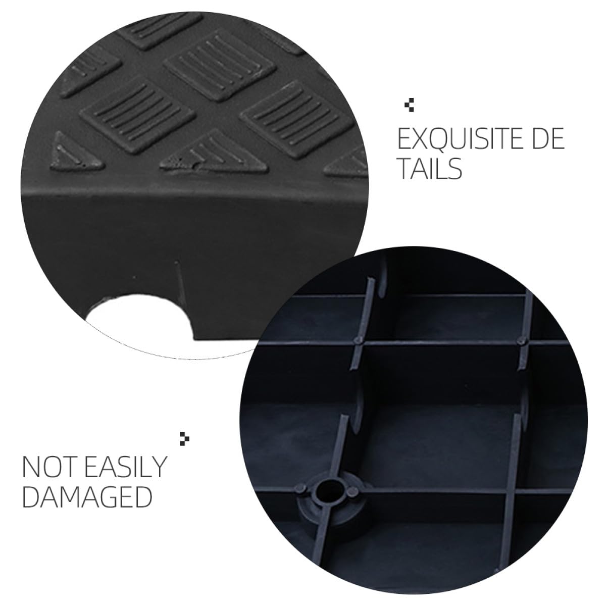 Cabilock Rampa Antideslizante de Plástico para Silla de Ruedas y Coche Absorción de Impactos, Altura 10 Cm, Adecuado para Bordillos y Uso Hogar