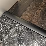 LSMKKA Narrow Floor Transition Strips Door to Tile, Aluminum Flooring Edge Trim Matte Black Gold Reducer for Doorway Threshold Less Than 6mm, for Uneven Vinyl Laminate Tile Floors