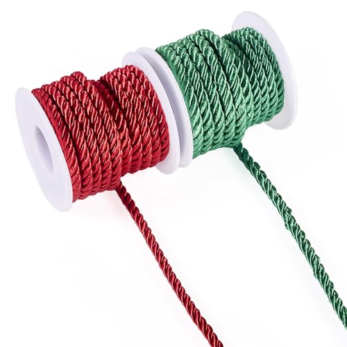 Bestewelry 8 m Christmas Polyester Twine Rope 5 mm Satin silk thread Macrame cord String for Bracelet Necklace Jewelry Making Home Decoration