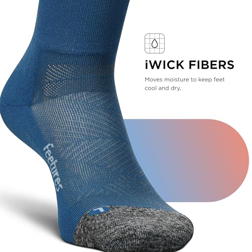 Image of Feetures Elite Light Cushion Mini Crew Sock - Sport Sock with Targeted Compression