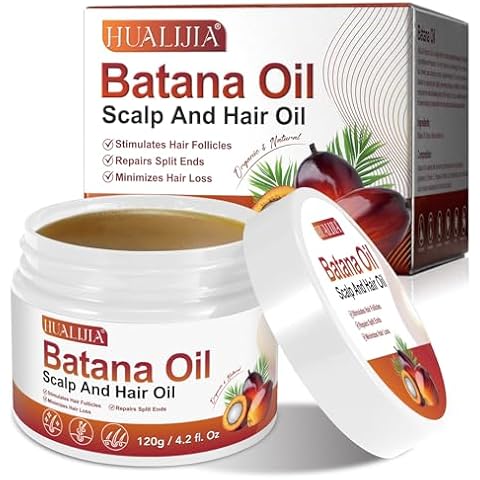 "HUALIJIA Raw Batana Oil for Hair Growth, Organic Dr. Sebi from Honduras - Prevent Hair Loss, Eliminates Split Ends and Enhances Hair Thickness for Men & Women 4.2 OZ" Cover