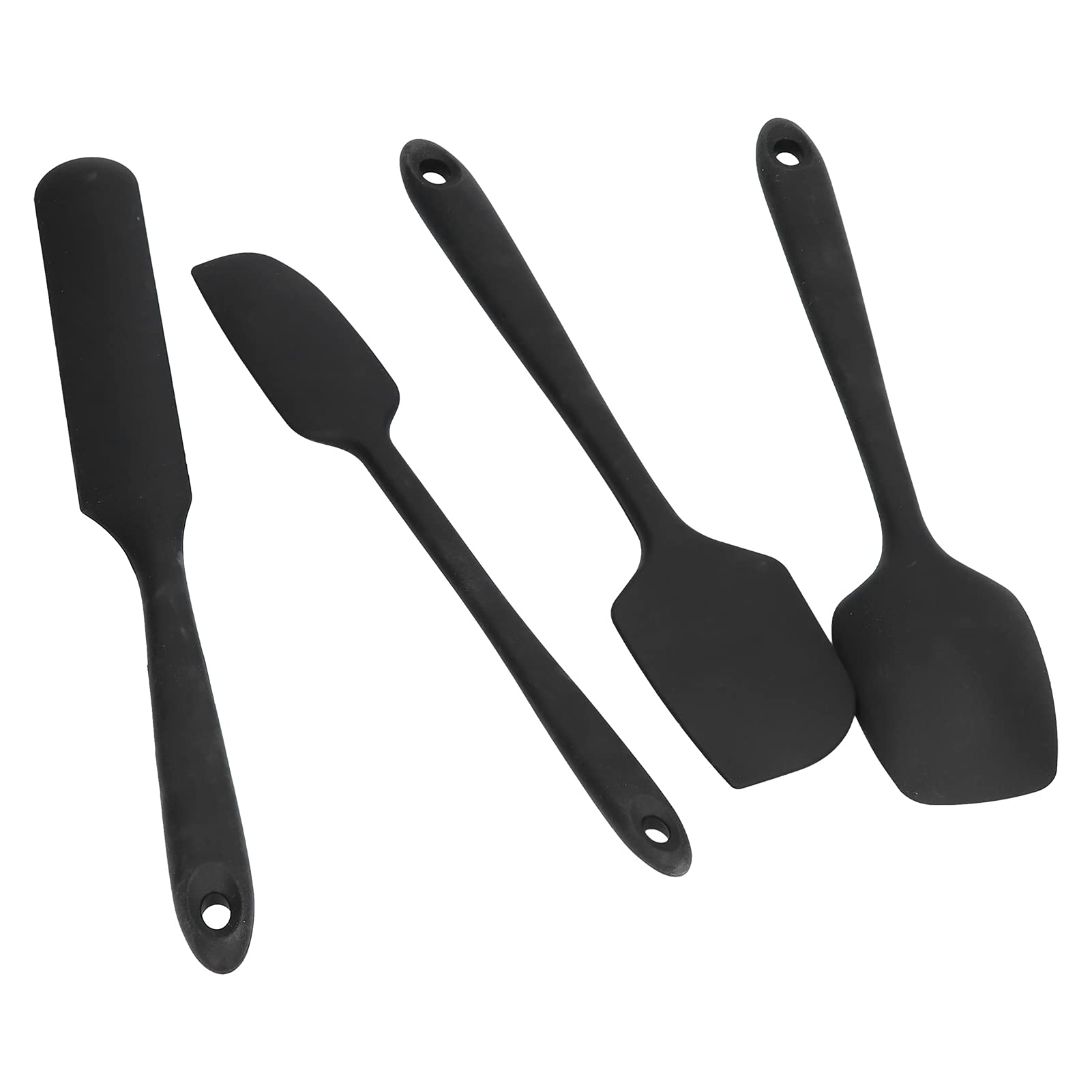 9 Pezzi Mini Spatole Set Flessibile Tenuto in Mano Marmellata Torta Crema Pennello da Utensili da Utensili da Forno Professionali per Ristoranti Domestici Silicone Nero 650g