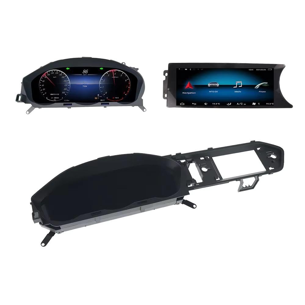 12.3inch LCD Car Digital Cluster Instrument Cockpit with 8.8inch 8+128GB Radio for Mercedes Benz C Class W204 2011 2012 2013 2014 Speedometer