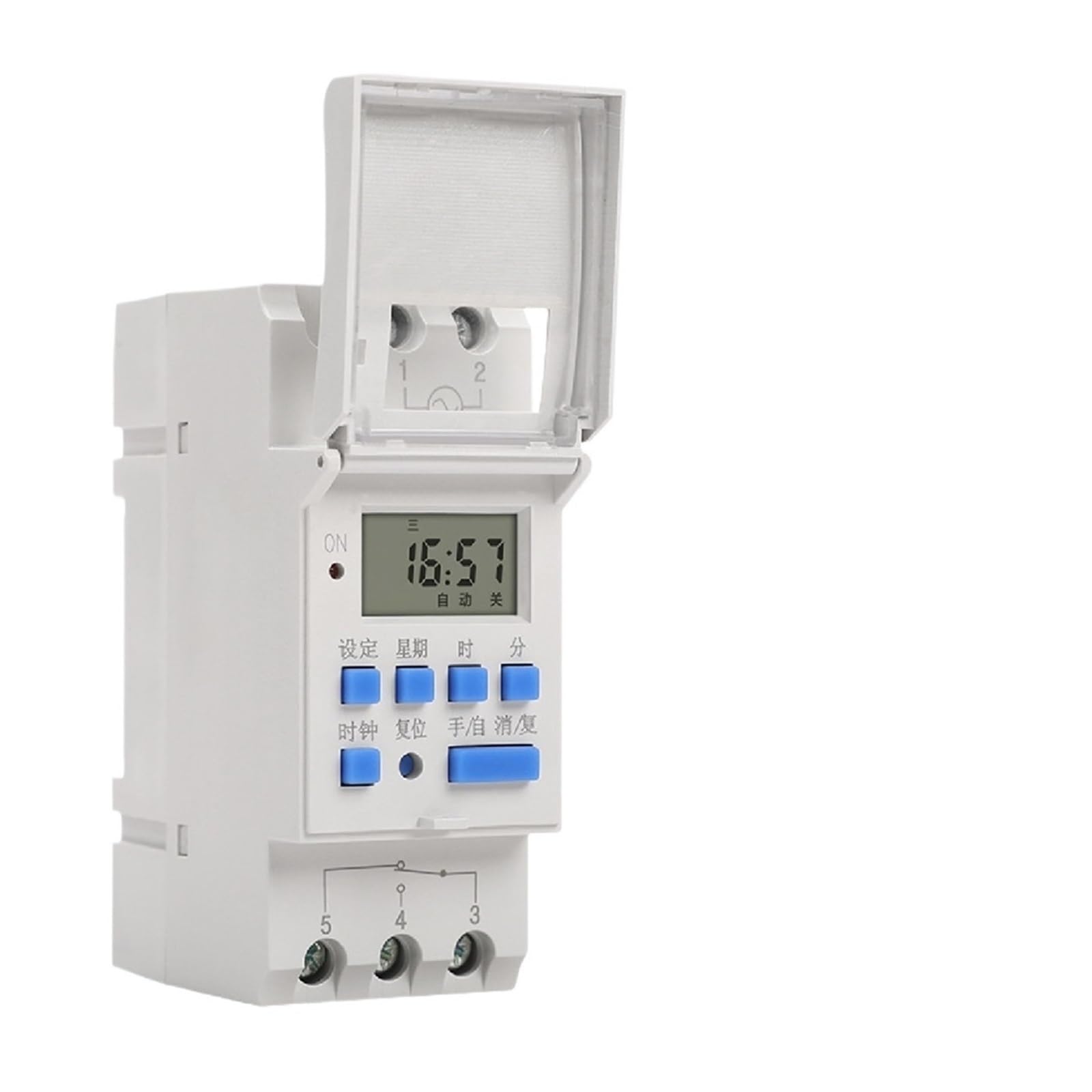 1PCS AHC15A Digital Timer Switch 220V 15A Programmable DIN Rail Mount Time Switch 2P Size 16 On/Off Programs(AC220V)