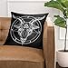 Emvency Throw Pillow Cover Pentagram with Demon Baphomet Satanic Goat Head Binary Symbol Tattoo Retro Music Summer for Biker Black Decorative Pillow Case Home Decor Square 18x18 Inches Pillowcase