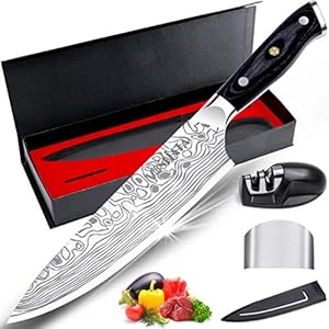 MOSFiATA Chef Knife, Ultra Sharp Kitchen Knife 8 inch, Premier High Carbon German EN1. 4116 Stainless Steel, Full Tang…
