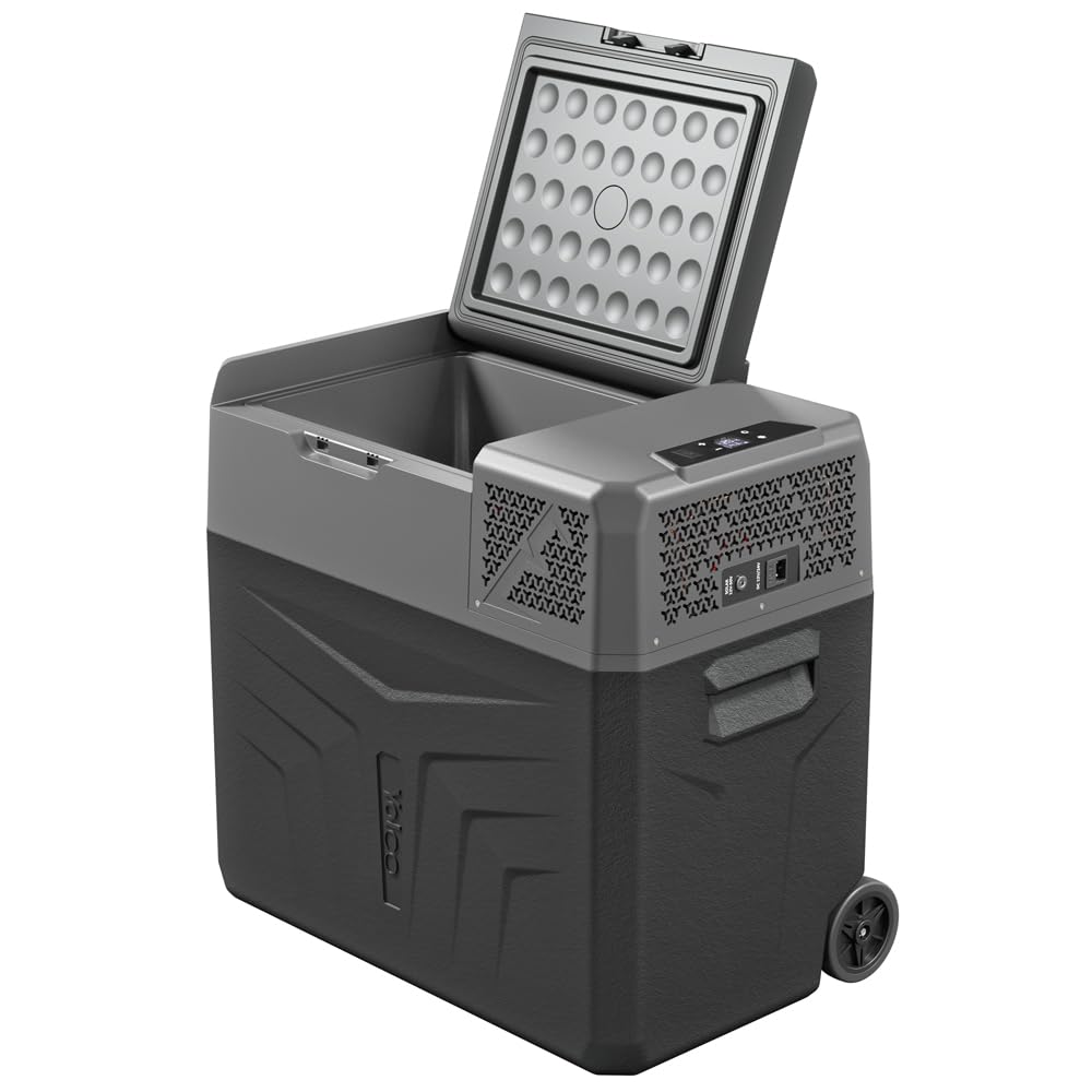 Yolco BCX50 Carbon Electric Compressor Cool Box, sterowanie aplikacjami przez Bluetooth, 12/24 V i 230 V do samochodów, ciężarówek, łodzi, lodówki kempingowej