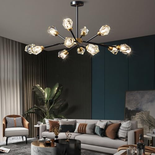 Lustre en laiton doré à suspendre dans un salon ou une chambre - 6