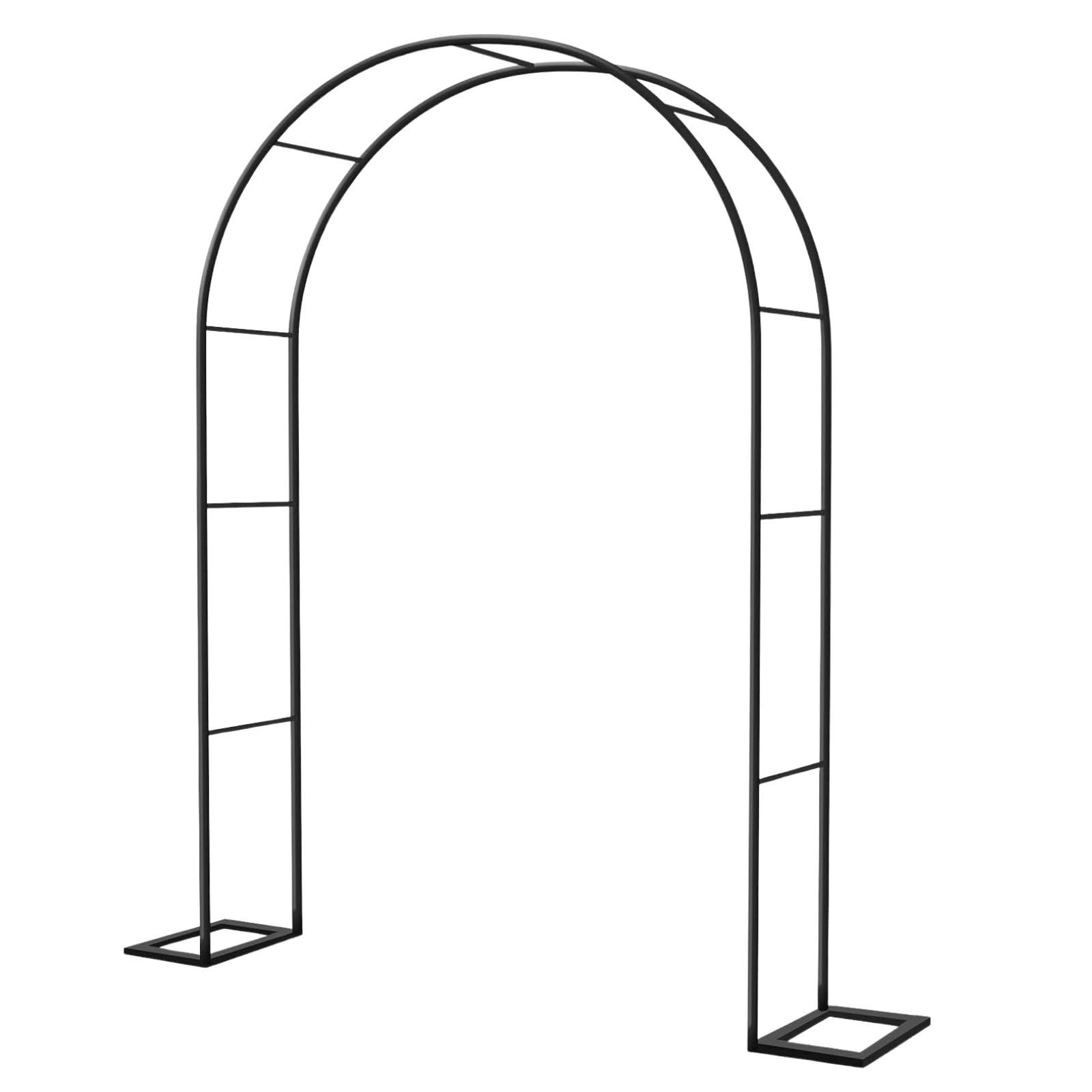 Arcos metálicos Resistentes para Rosas de jardín - Pérgola de Acero Duradera para Plantas trepadoras, hortalizas y Rosas - Enrejado Exterior, Opciones de Ancho de 2 m a 3,5 m (Negro, 120 cm