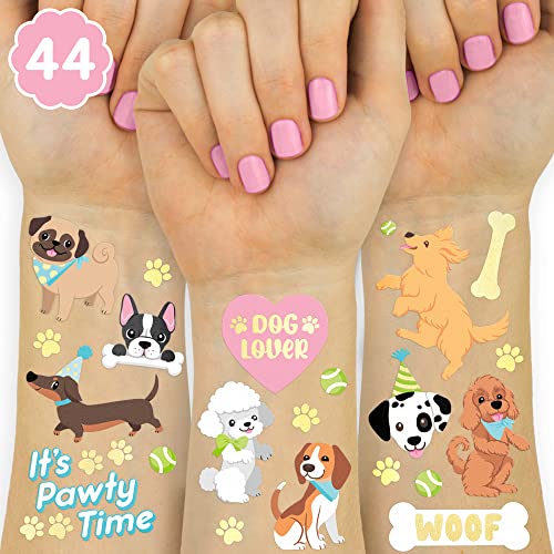 xo, Fetti Tatuajes de perro para niños - Suministros de fiesta de cumpleaños, recuerdos de fiesta de perro, decoraciones para mascotas Cover
