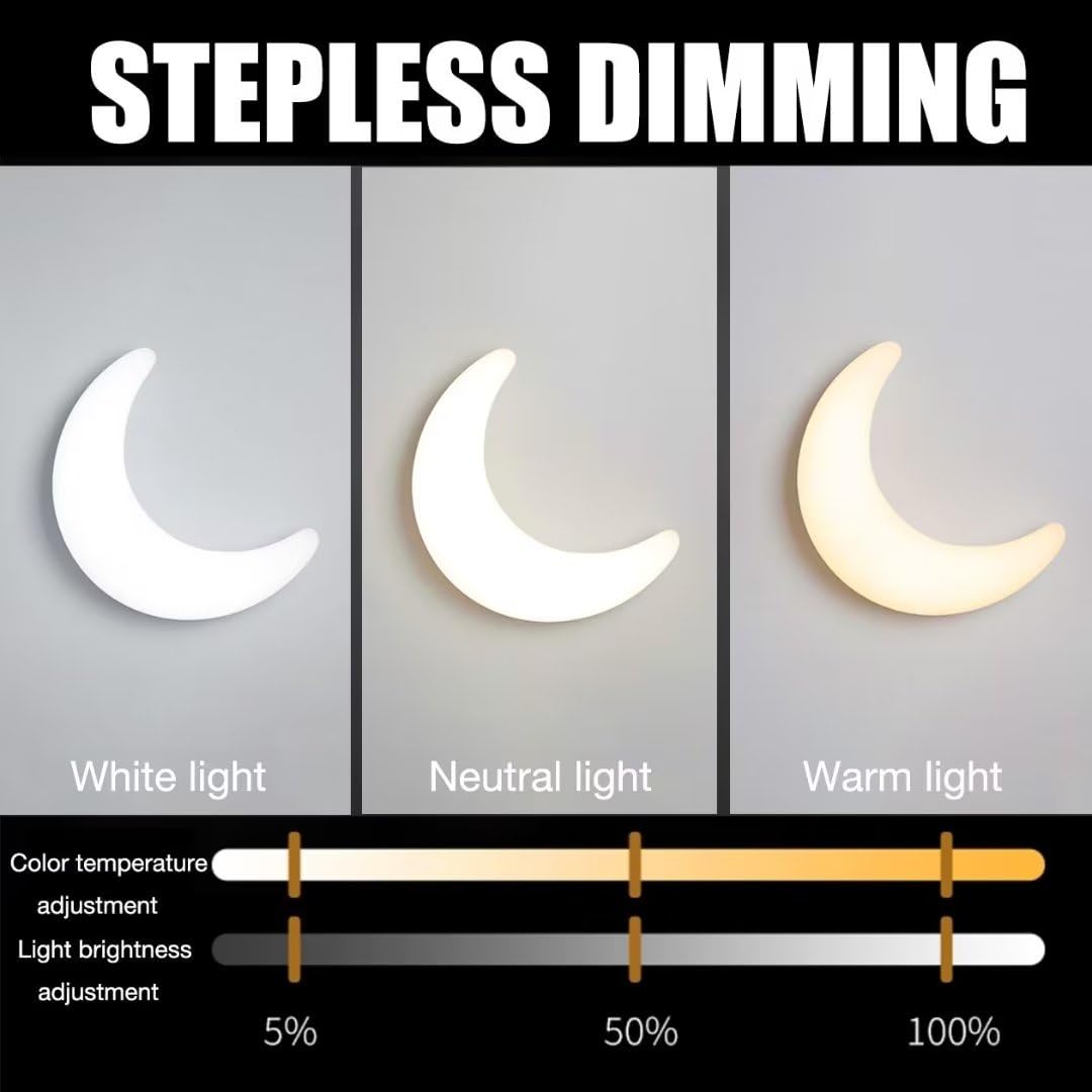 Crema 3D Simulación De Lámparas De Pared De Luna Creativa Lámparas De Pared De Cama De Luna Romántica Lámparas De Pared De Luna Dormitorio, Sala De Estar, Lámparas De Pared Decorativas Para Niños