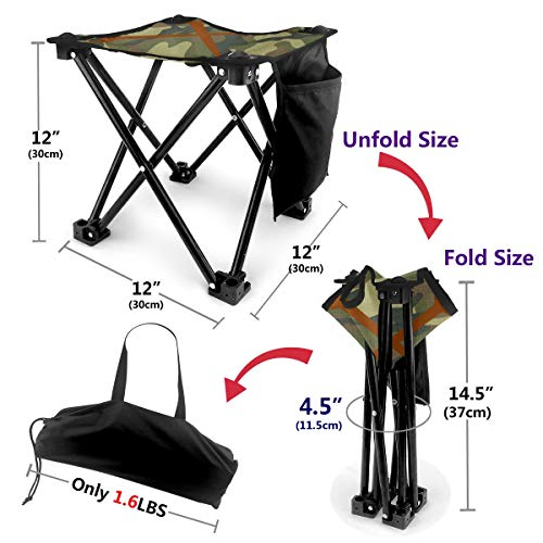 Rong-C Camping Stool, Ironworker Crossed Tools Fishing Travel Outdoor Folding Stool, Portable Stool for Camping Walking Hunting Hiking Picnic Garden BBQ