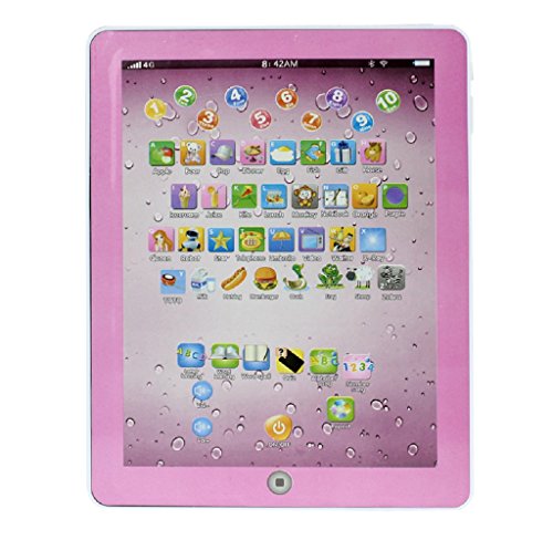 SMTSMT Child Touch Type Computer Tablet English Learning Study Machine Toy-Pink